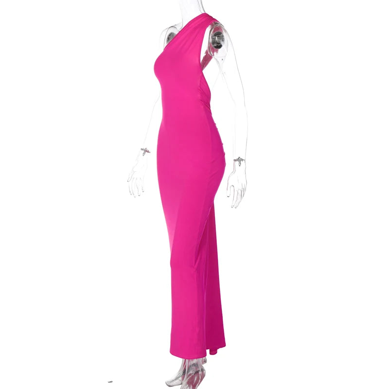 Backless Scrunch Adjustable Shoulder Scarf Dress