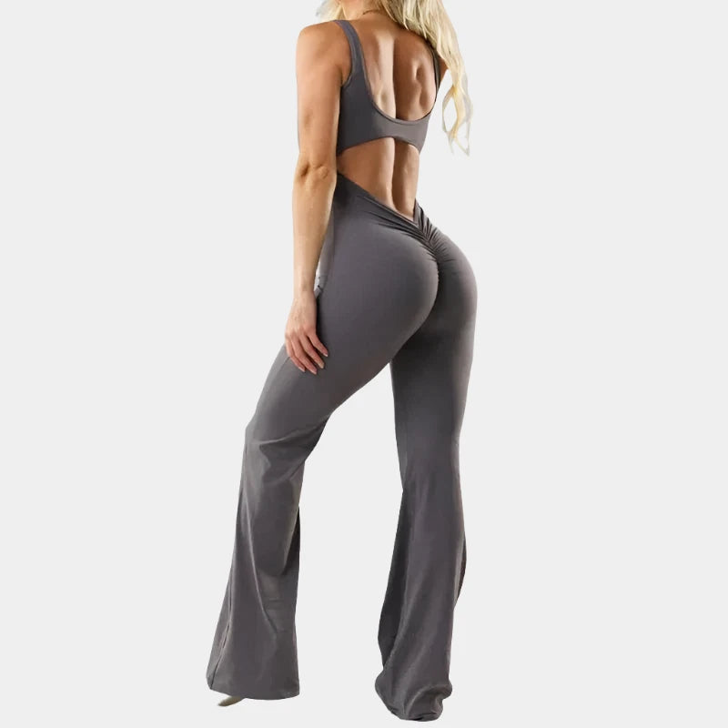 Scrunch Backless Seamless Flare Jumpsuit