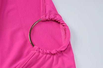 Backless Scrunch Adjustable Shoulder Scarf Dress